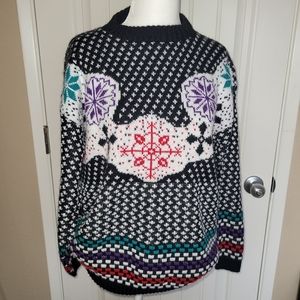 Custom Design Vintage 80's Women's Long Sleeve Knit Pullover Sweater